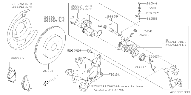 2025 Subaru Crosstrek DISC COVER COMPL RH Diagram for 26691FN00A