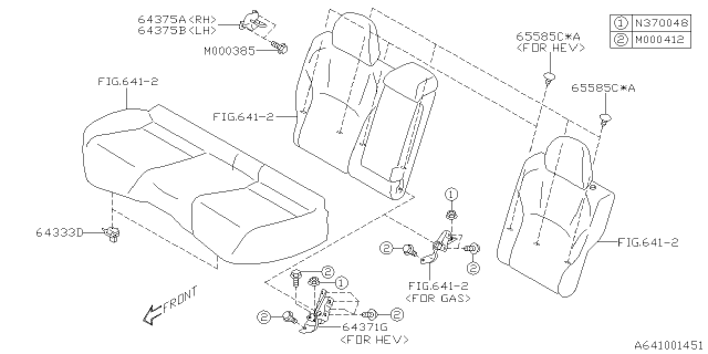 2022 Subaru Crosstrek 4 Cyl 2.0L 6MT Base Rear Seat Diagram 2