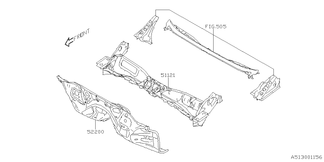 2025 Subaru Crosstrek TOE BOARD COMPL LHD Diagram for 52200FN10A9P