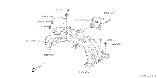 2022 Subaru Crosstrek 4 Cyl 2.5L CVT Limited w/Eyesight Intake Manifold Diagram 6