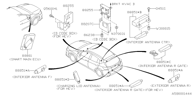 2023 Subaru Crosstrek ANT INT AY Diagram for 88851FL011