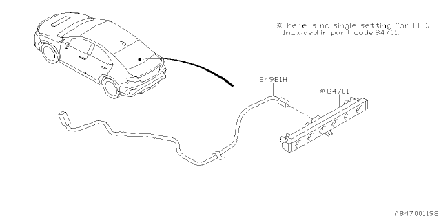 2025 Subaru WRX STOP LP AY HI MTG Diagram for 84701VC000