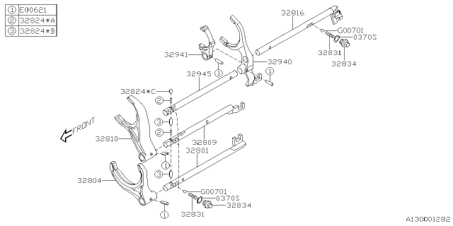 2023 Subaru WRX 4 Cyl 2.4L 6MT Base Shifter Fork & Shifter Rail Diagram 2