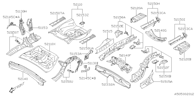2025 Subaru Forester CROSS MBR A F CP Diagram for 52140SL2009P