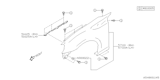 2024 Subaru BRZ FENDER F CP RPR RH Diagram for 57129CC0009P