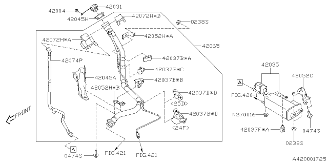 2024 Subaru Legacy CANISTER US Diagram for 42035AN00C