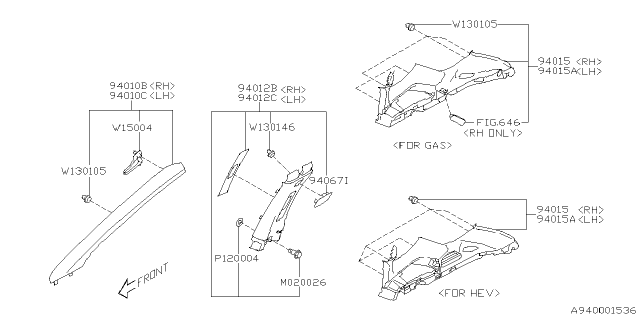 2023 Subaru Crosstrek 4 Cyl 2.0L 6MT Base Inner Trim Diagram 6
