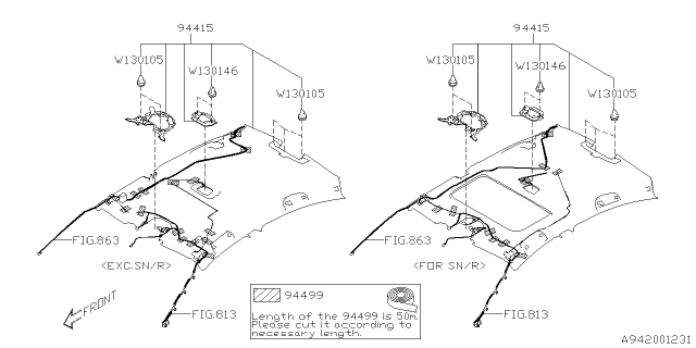 2023 Subaru Legacy 4 Cyl 2.5L Sedan Roof Trim Diagram 2
