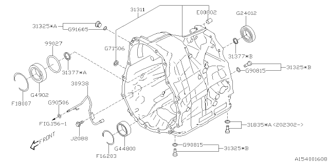 2023 Subaru Ascent CASE CP-TRANS AT Diagram for 31311AA942