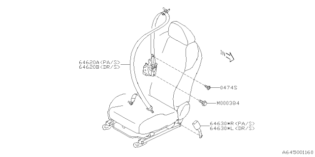 2022 Subaru BRZ BELT ASSY F OUT URH Diagram for 64621CC001VH