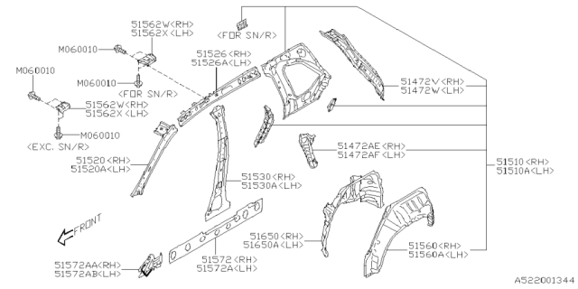 2025 Subaru Forester 4 Cyl 2.5L Premium Base Side Panel Diagram 2
