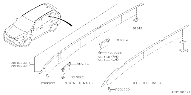 2024 Subaru Forester 4 Cyl 2.5L Plus w/Eyesight Molding Diagram 2