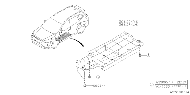2023 Subaru Forester 4 Cyl 2.5L Wilderness w/Eyesight Under Cover & Exhaust Cover Diagram 2