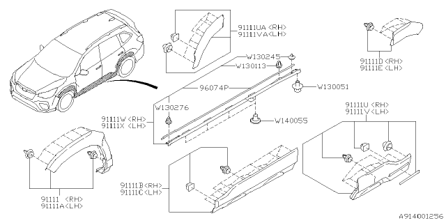 2025 Subaru Forester 4 Cyl 2.5L Wilderness w/Eyesight Outer Garnish Diagram 6