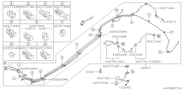 2025 Subaru Outback 4 Cyl 2.5L Base Fuel Piping Diagram 2
