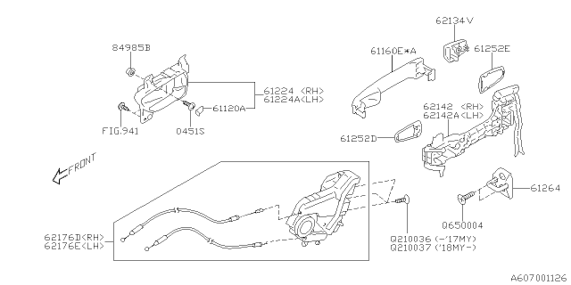 2021 Subaru WRX STI Latch&Act Ay Dr RLH Diagram for 61035VA011