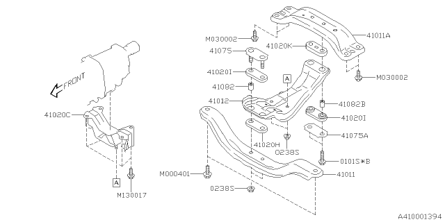 2023 Subaru Crosstrek 4 Cyl 2.0L 6MT Premium Engine Mounting Diagram 2