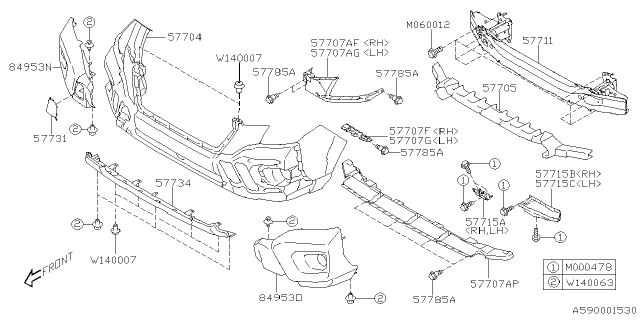 2025 Subaru Forester 4 Cyl 2.5L Wilderness w/Eyesight Front Bumper Diagram 2