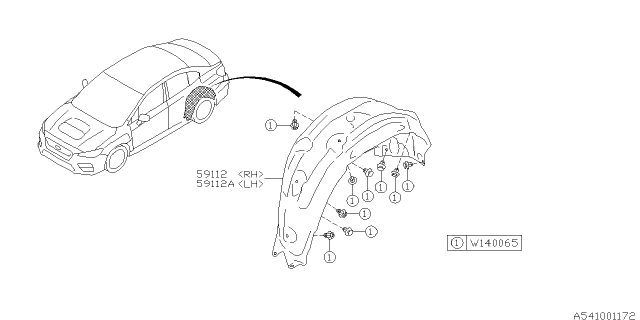 2021 Subaru WRX STI 4 Cyl 2.5L Turbo 6MT Premium Mudguard Diagram 2