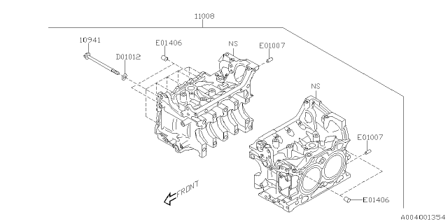 2025 Subaru Impreza BLOCK ASSY-CYL Diagram for 11010AB560