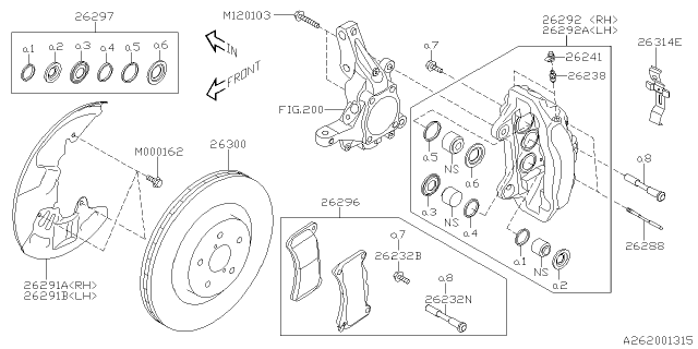 2021 Subaru WRX STI 4 Cyl 2.5L Turbo 6MT Base Front Brake Diagram 2