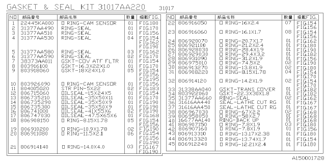2025 Subaru Impreza 4 Cyl 2.0L Eyesight Automatic Transmission Assembly Diagram 2