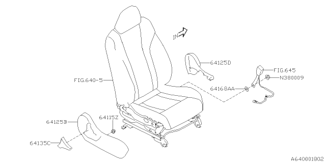 2025 Subaru Outback 4 Cyl 2.4L R Onyx Front Seat Diagram 7