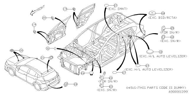 2023 Subaru Crosstrek 4 Cyl 2.0L 6MT Base Plug Diagram 3