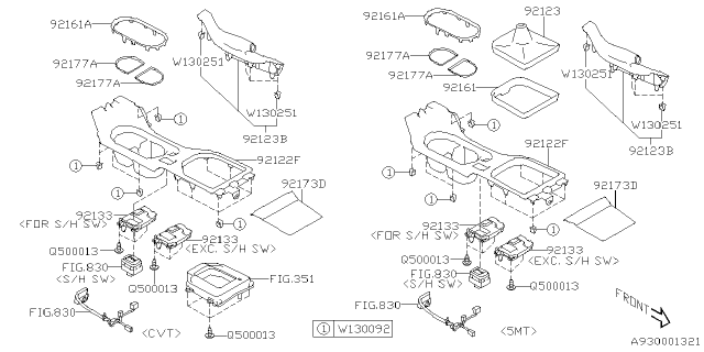 2023 Subaru Impreza 4 Cyl 2.0L CVT Eyesight Wagon Console Box Diagram 2