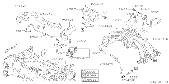 2022 Subaru Crosstrek 4 Cyl 2.0L Hybrid CVT Limited w/Eyesight Intake Manifold Diagram 2
