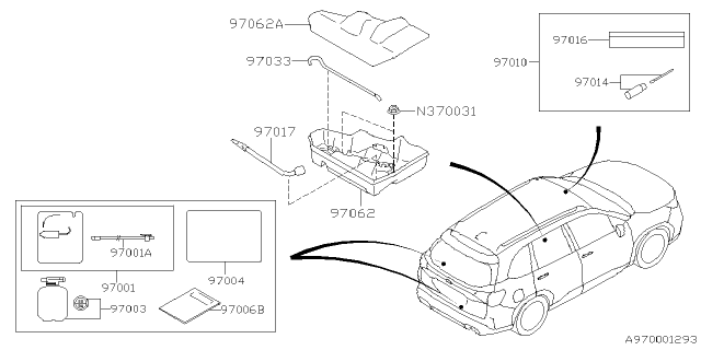 2025 Subaru Forester 4 Cyl 2.5L Hybrid Touring Tool Kit & Jack Diagram 2