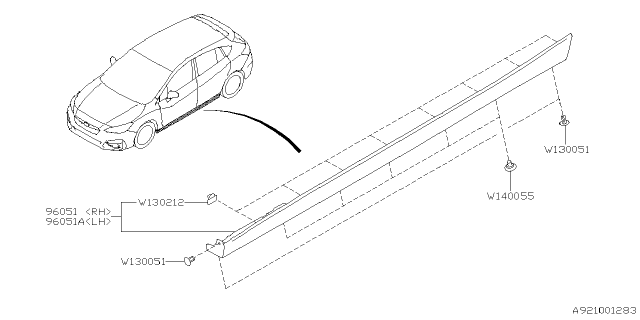 2023 Subaru Impreza 4 Cyl 2.0L 5MT Wagon Spoiler Diagram 3