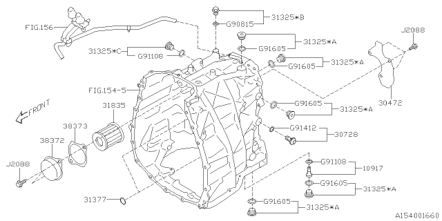 2023 Subaru Crosstrek 4 Cyl 2.0L CVT Premium w/Eyesight Automatic Transmission Case Diagram 2