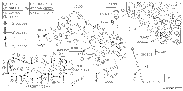 2022 Subaru Forester COVER ASSY-CHAIN Diagram for 13108AA340