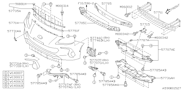 2022 Subaru BRZ BUMPER PUNCHING F Diagram for 57702CC201
