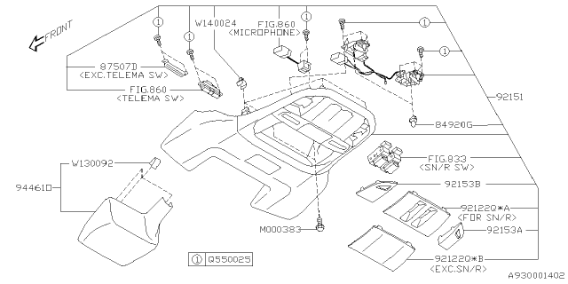 2025 Subaru Ascent 4 Cyl 2.4L Onyx Edition w/Eyesight Console Box Diagram 5