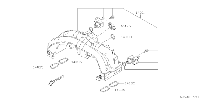 2023 Subaru Impreza 4 Cyl 2.0L 5MT Sedan Intake Manifold Diagram 3