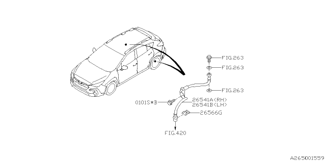 2024 Subaru Crosstrek BRAKE HOSE R RH Diagram for 26541FN04B