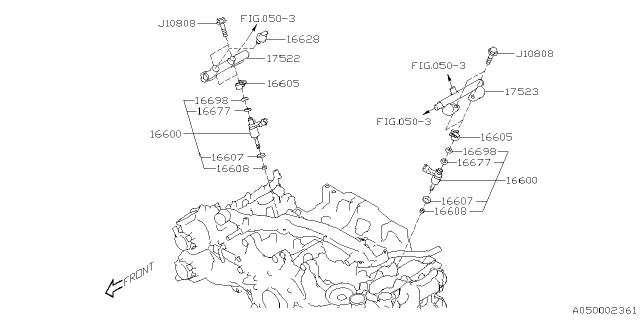 2022 Subaru WRX PIPE ASSY-FUEL RH Diagram for 17522AB070