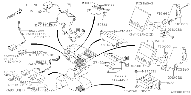 2022 Subaru Impreza AUX UNIT ASSY USB Diagram for 86257VA131