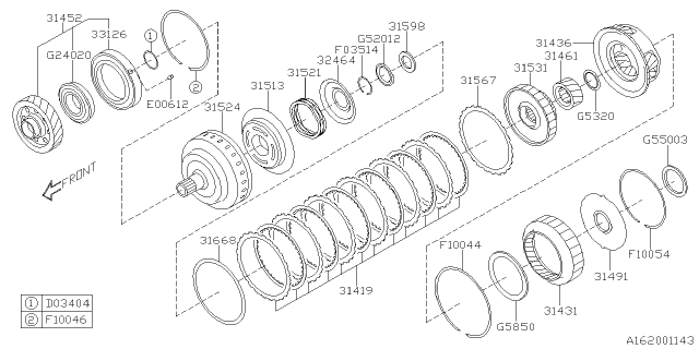 2025 Subaru Ascent PLATE SET-FWD CCH Diagram for 31419AA030