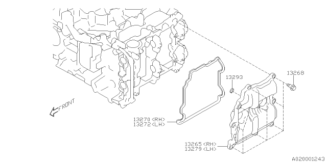2023 Subaru Ascent COVER-VALVE ROC LH Diagram for 13279AA56A