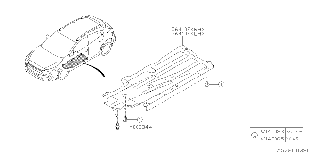 2024 Subaru Crosstrek UNDER COVER R LH Diagram for 56411FN010