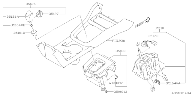 2025 Subaru Forester GRIP ASSY Diagram for 35160FN031