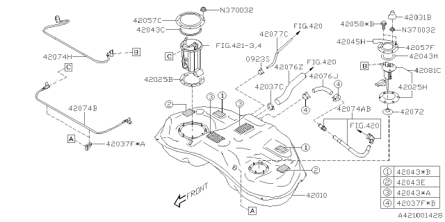 2021 Subaru WRX 4 Cyl 2.0L 6MT Premium Fuel Tank Diagram 3