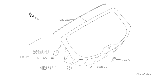 2024 Subaru Impreza GLASS ASSY R G Diagram for 63019FN010
