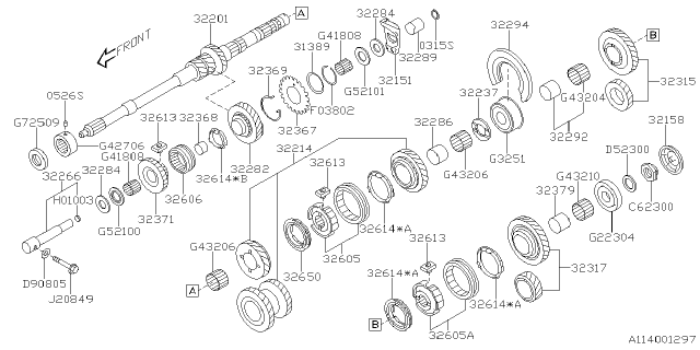 2023 Subaru WRX WASH-GEAR THR 4TH Diagram for 32237AA050