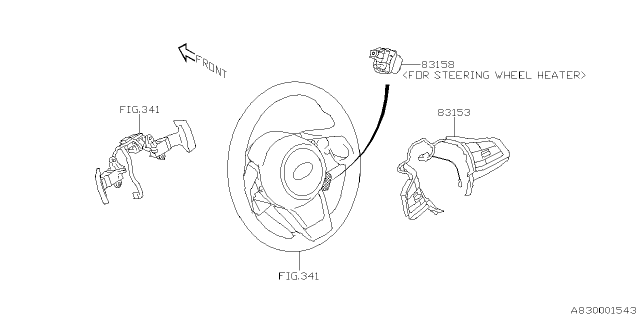 2024 Subaru Impreza Switch Assembly Satellite Diagram for 83154FN040