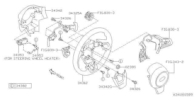 2022 Subaru BRZ STRG WHEEL HTR Diagram for 34312XC03AVH