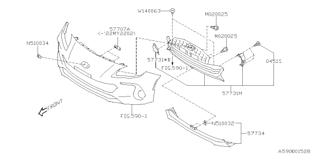 2023 Subaru BRZ 4 Cyl 2.4L 6MT Premium Front Bumper Diagram 2